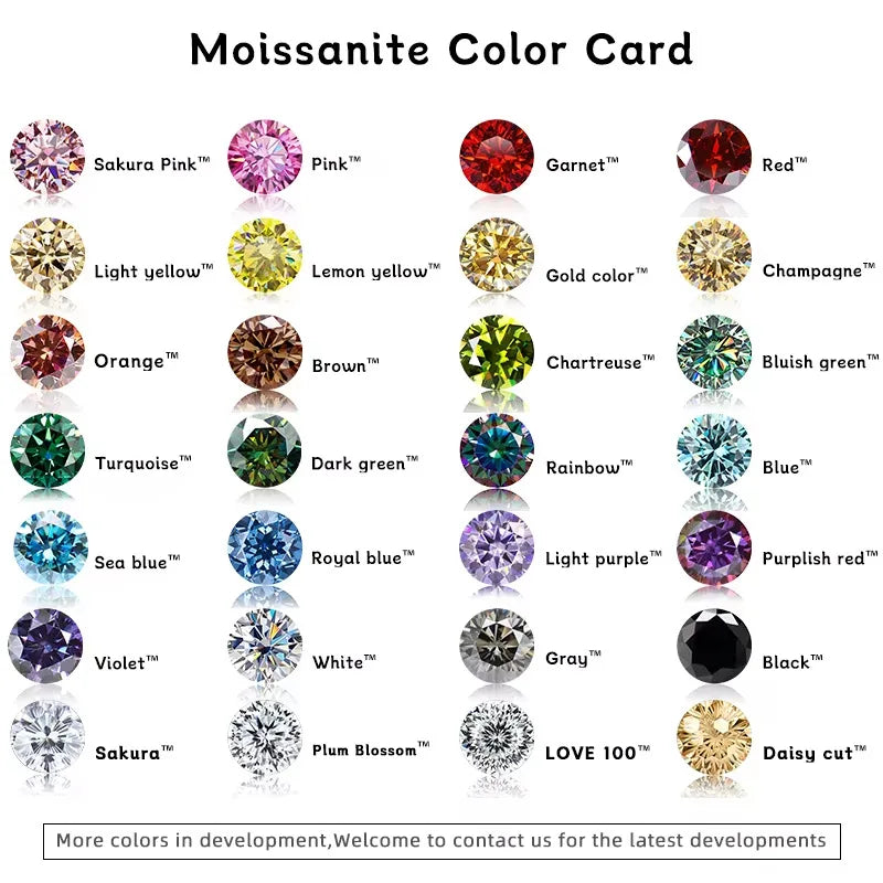 TY 0.5CT 1CT 2CT GRA Certified Moissanite Stud Earrings for Women Sparkling D Color Lab Diamond 925 Sterling Silver Jewelry
