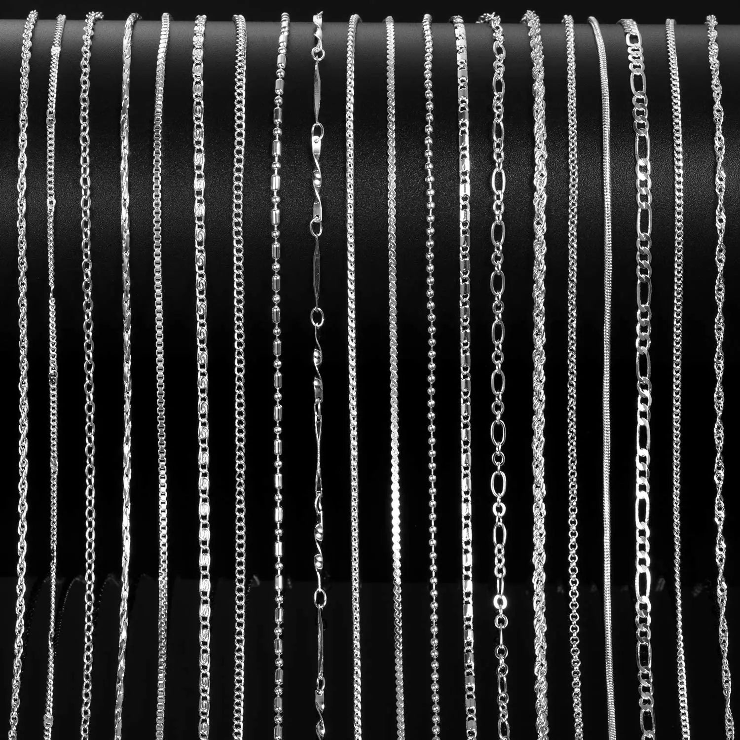 Rinntin Vintage 925 Sterling Silver Link Necklace Fashion Women Men Dainty Neck Chain Hip Hop Rhodium Neck Jewelry Gift SC21