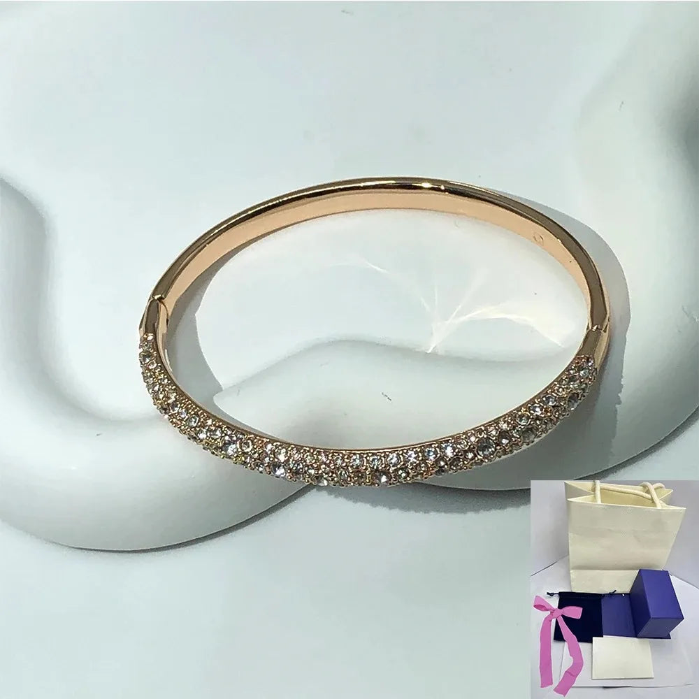 Hot sw selling Sublima Snowflake Inlaid Rose Gold Tone Bracelet Romantic Women's Jewelry Festival Gift