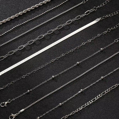 Eternal Heart Snake Chain Stacking Set