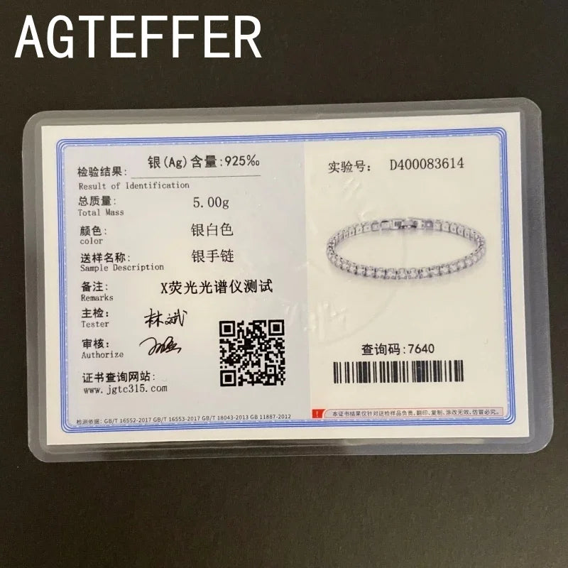 925 sterling silver Tennis Bracelet 2/4mm Cubic Zirconia for Women Mens Crystal Chain on The Hand Hip-hop Streetwear Jewelry