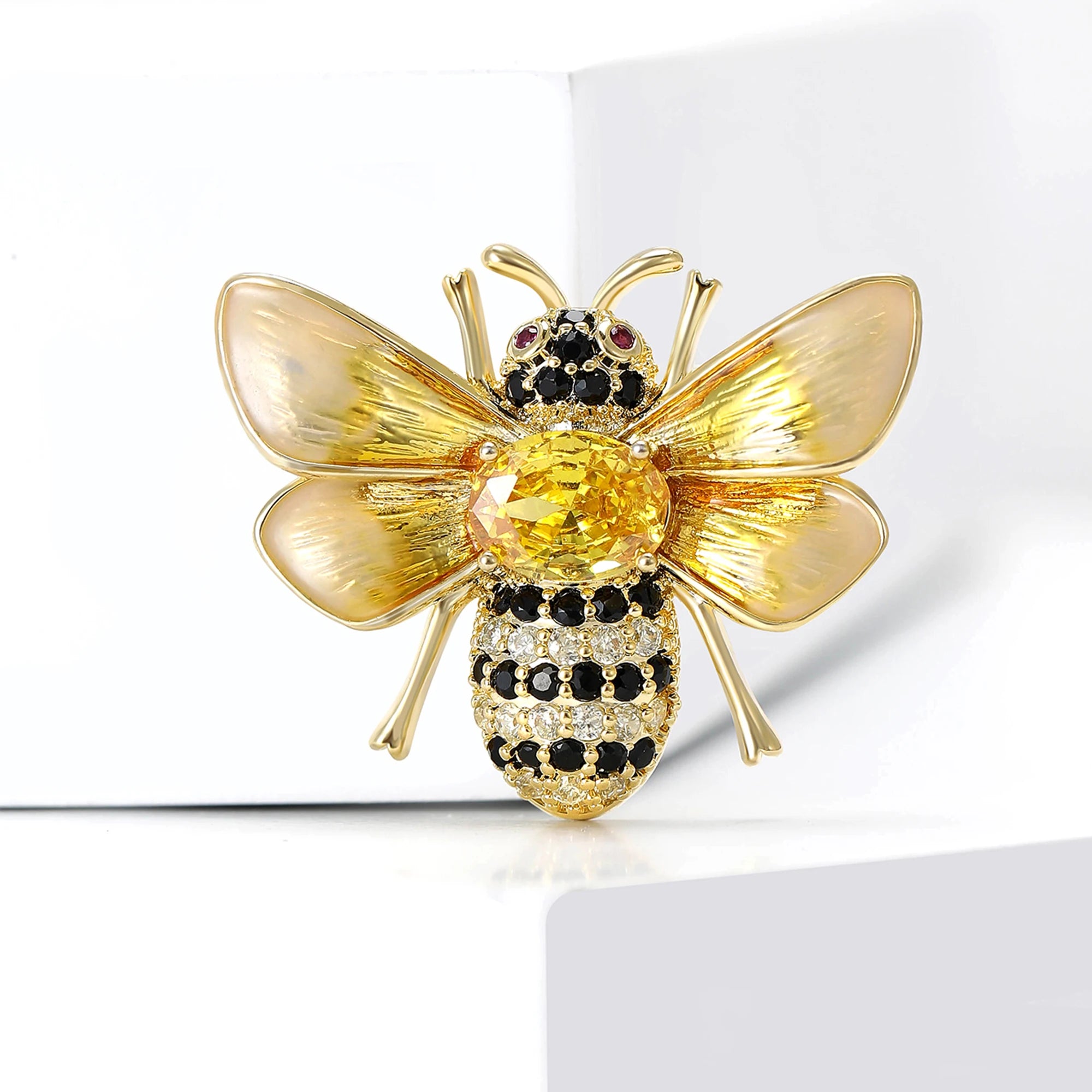 Stylish Rhinestone Bee Brooches for Women Unisex Crystal Glass Insect Pins Event Funny Luxury Gifts New Year Friends Decoration