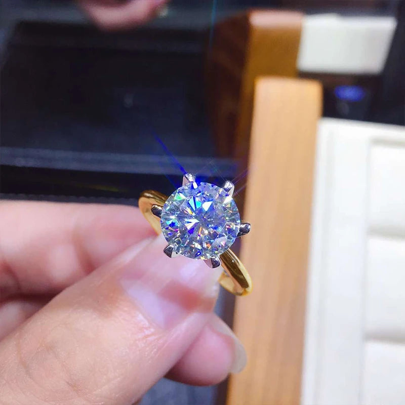 OXTAO 0.5/1/2/3 Carat  Moissanite Solitaire Rings Certified for Women 925 Silver Sparkling Lab Diamond Engagement Rings Jewelry