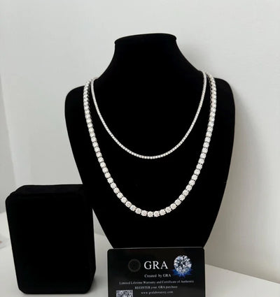 Iced Out Moissanite Tennis Chain (VVS Silver)