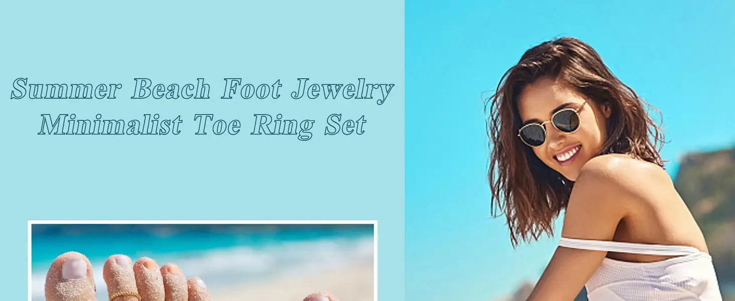 2Pcs 14K Gold Plated Toe Rings for Women Simple Open Band Toe Ring Adjustable Toe Rings Jewellry Gifts