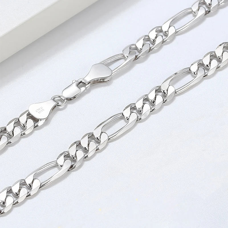 Rinntin Vintage 925 Sterling Silver Link Necklace Fashion Women Men Dainty Neck Chain Hip Hop Rhodium Neck Jewelry Gift SC21