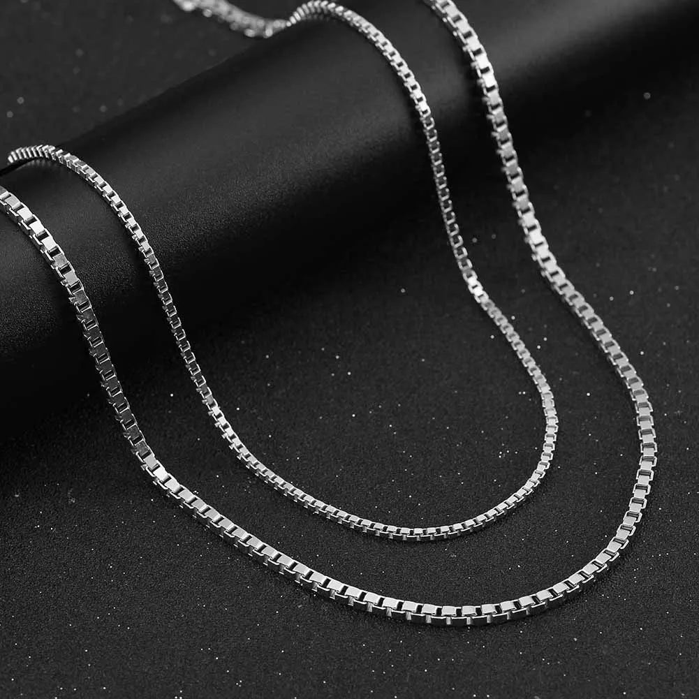 Rinntin Vintage 925 Sterling Silver Link Necklace Fashion Women Men Dainty Neck Chain Hip Hop Rhodium Neck Jewelry Gift SC21