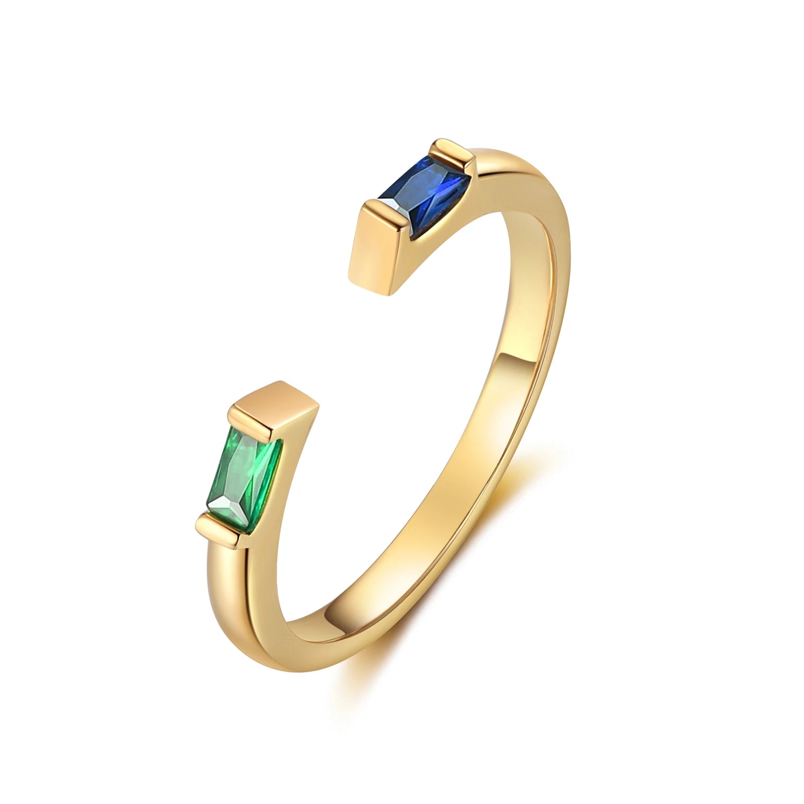 Minimalist Style Personalized Couple's Birthstone Ring Customized Open Rings for Women Anniversary Gift for Wife Girlfriend