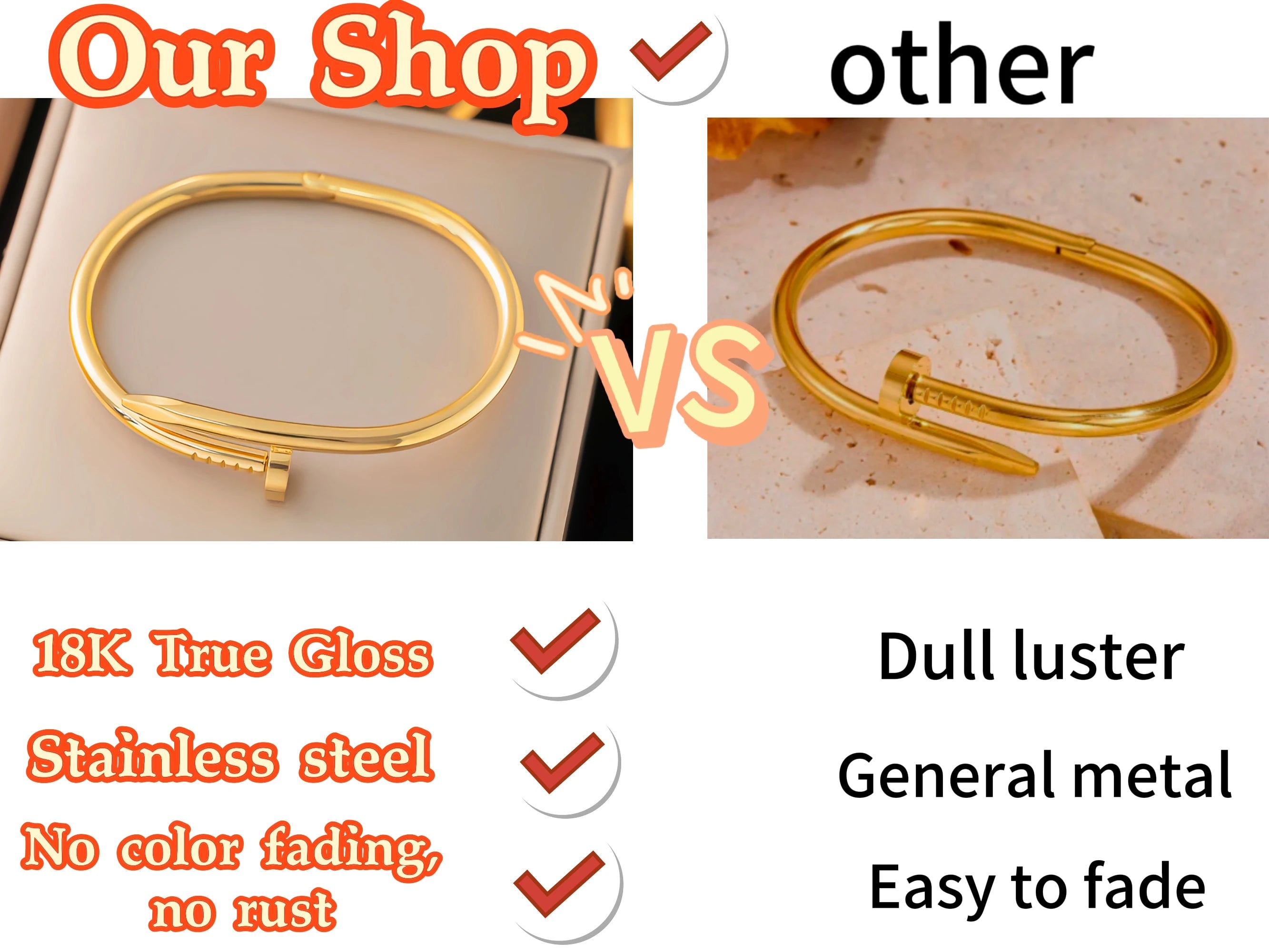 Hip hop style personality fashion interesting design curved nail stainless steel bracelet men's women's jewelry