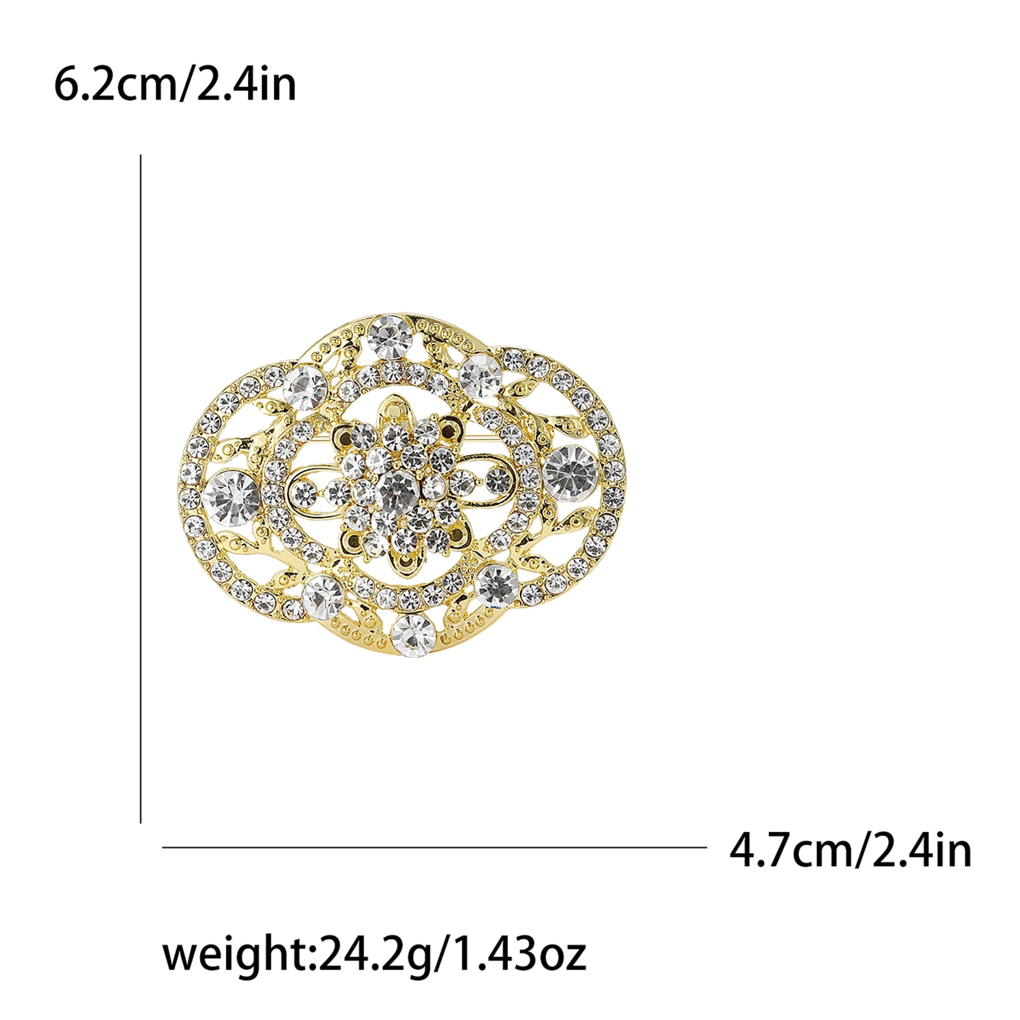 Luxurious Rhinestone Palace Crystal Glass Brooches for Women Unisex Elegant Bridal Pins Event Party Decoration Clothes Accessory