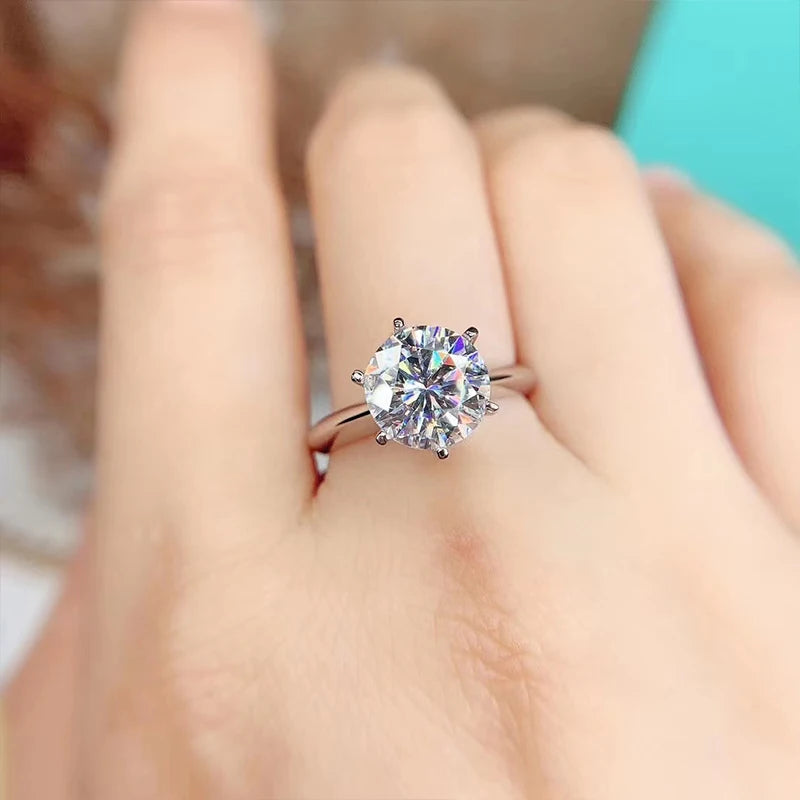 OXTAO 0.5/1/2/3 Carat  Moissanite Solitaire Rings Certified for Women 925 Silver Sparkling Lab Diamond Engagement Rings Jewelry