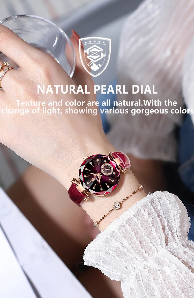 POEDAGAR Top Luxury Watches For Women Waterproof Leather High Quality Quartz Woman's Watch Casual Fashion Ladies Wristwatch Gift