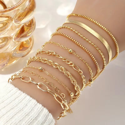 Eternal Heart Snake Chain Stacking Set