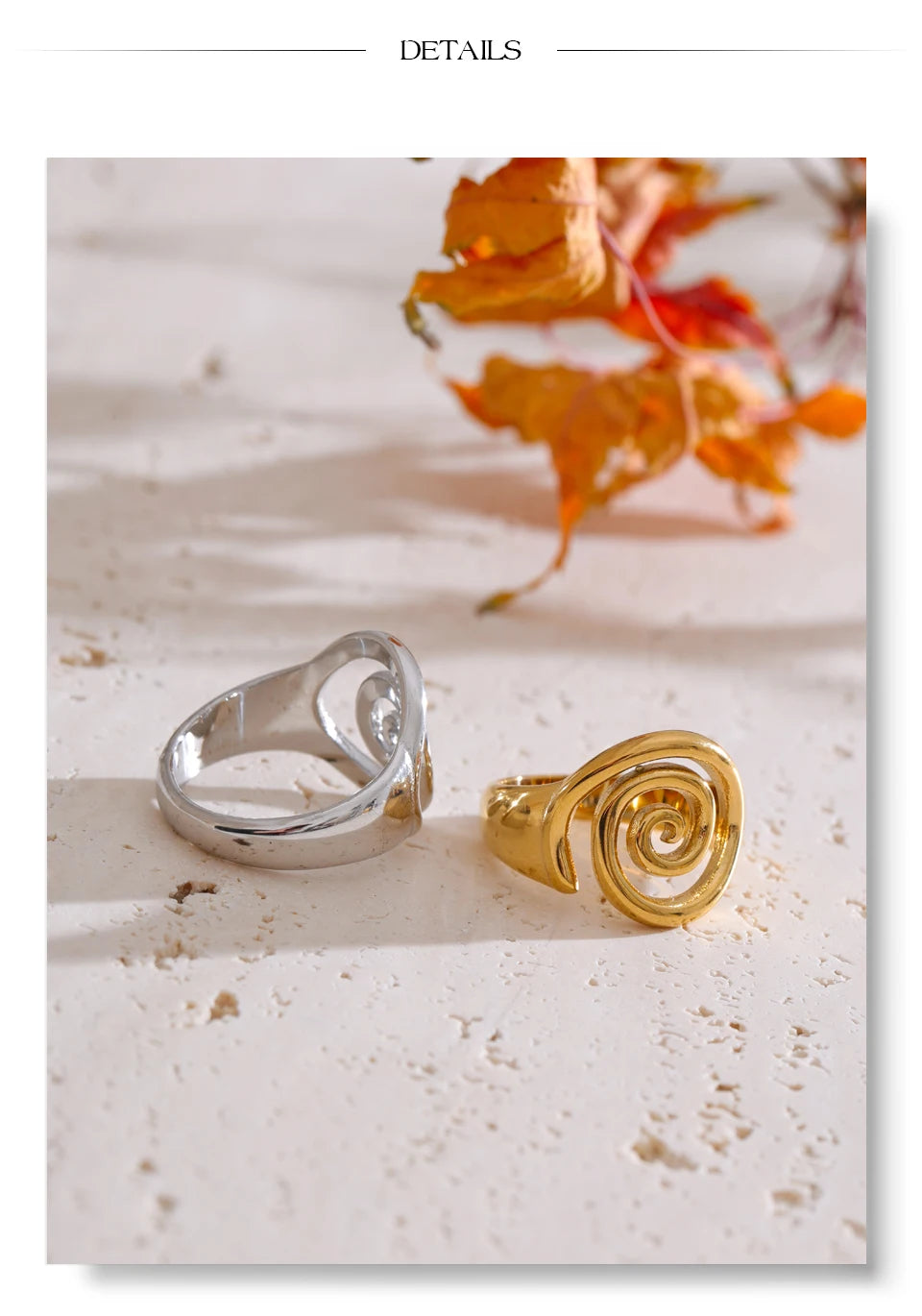 Yhpup Size 6789 Trendy Conch Ocean Series Ring Casting Fashion Charm Finger Jewelry Accessories Real Gold PVD Plated for Women