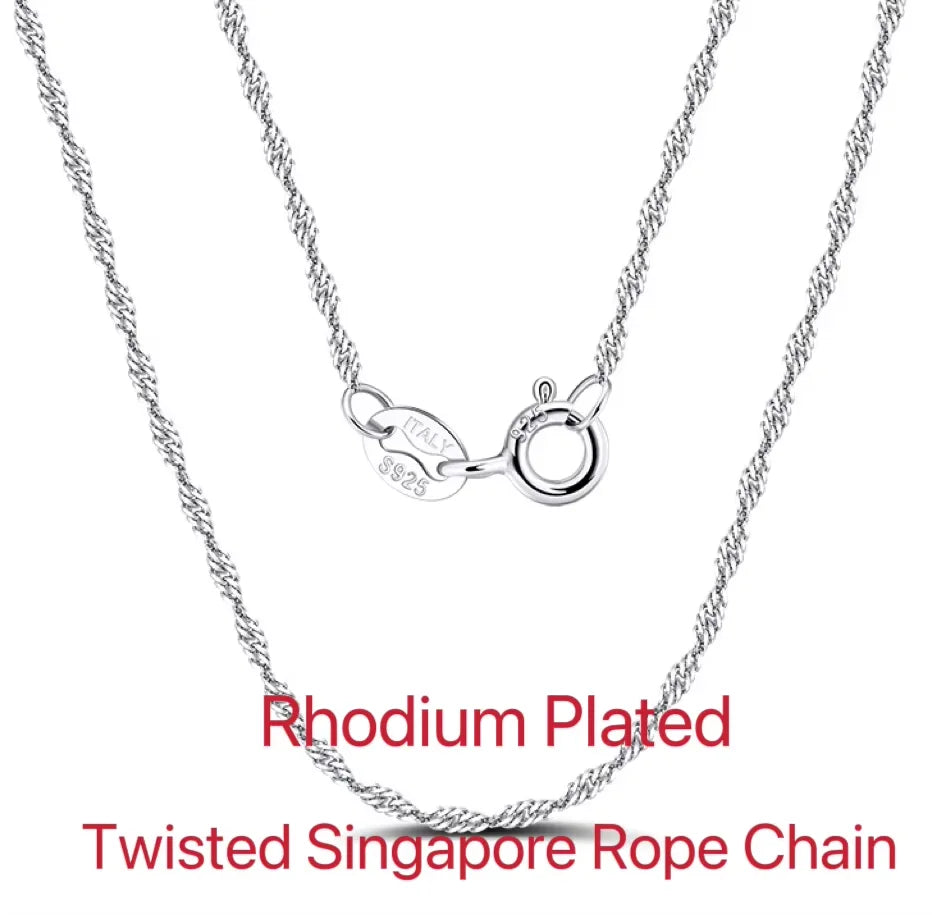 Rinntin Vintage 925 Sterling Silver Link Necklace Fashion Women Men Dainty Neck Chain Hip Hop Rhodium Neck Jewelry Gift SC21