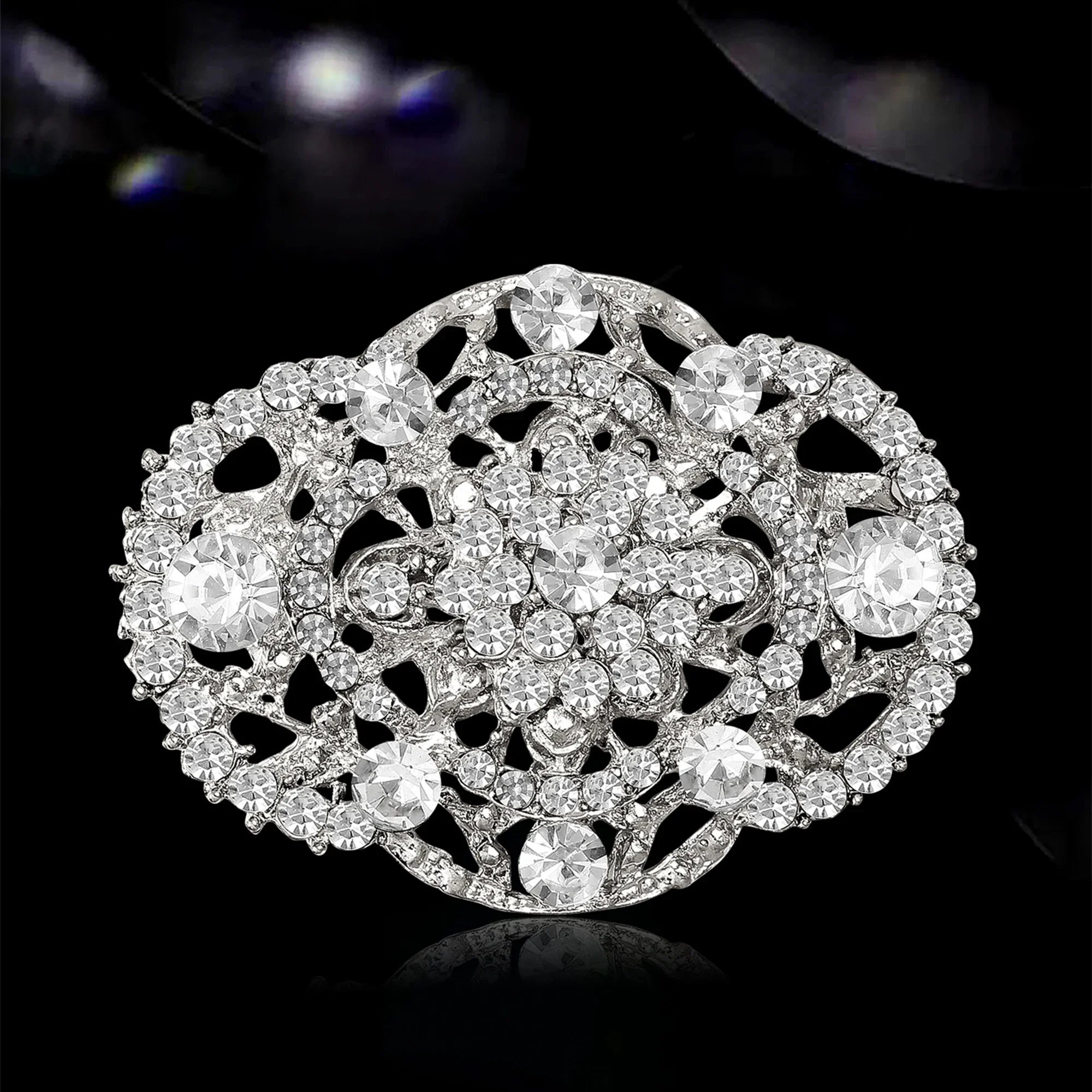 Luxurious Rhinestone Palace Crystal Glass Brooches for Women Unisex Elegant Bridal Pins Event Party Decoration Clothes Accessory