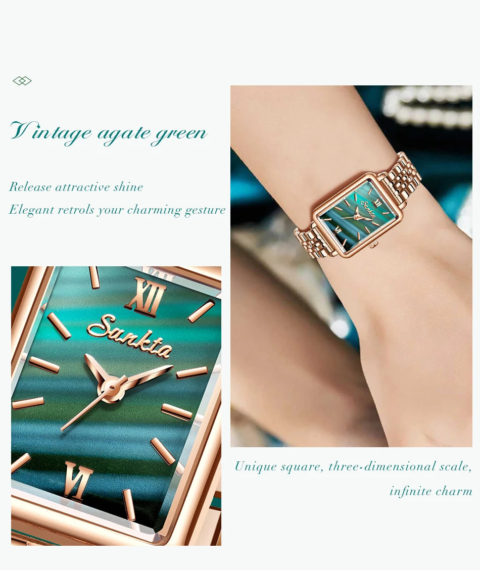 SUNKTA Fashion Ladies Watch Elegant Dress Womens Wristwatches Ceramic Bracelet Watches for Women Waterproof Clock Reloj Mujer