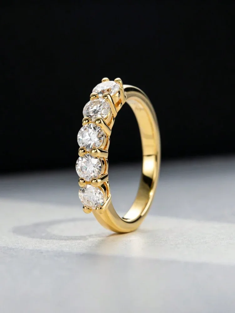 925 Sterling Silver Classic Shiny Simplicity Five Star Zircon Ring For Women Engagement Wedding Luxury High Quality Fine Jewelry