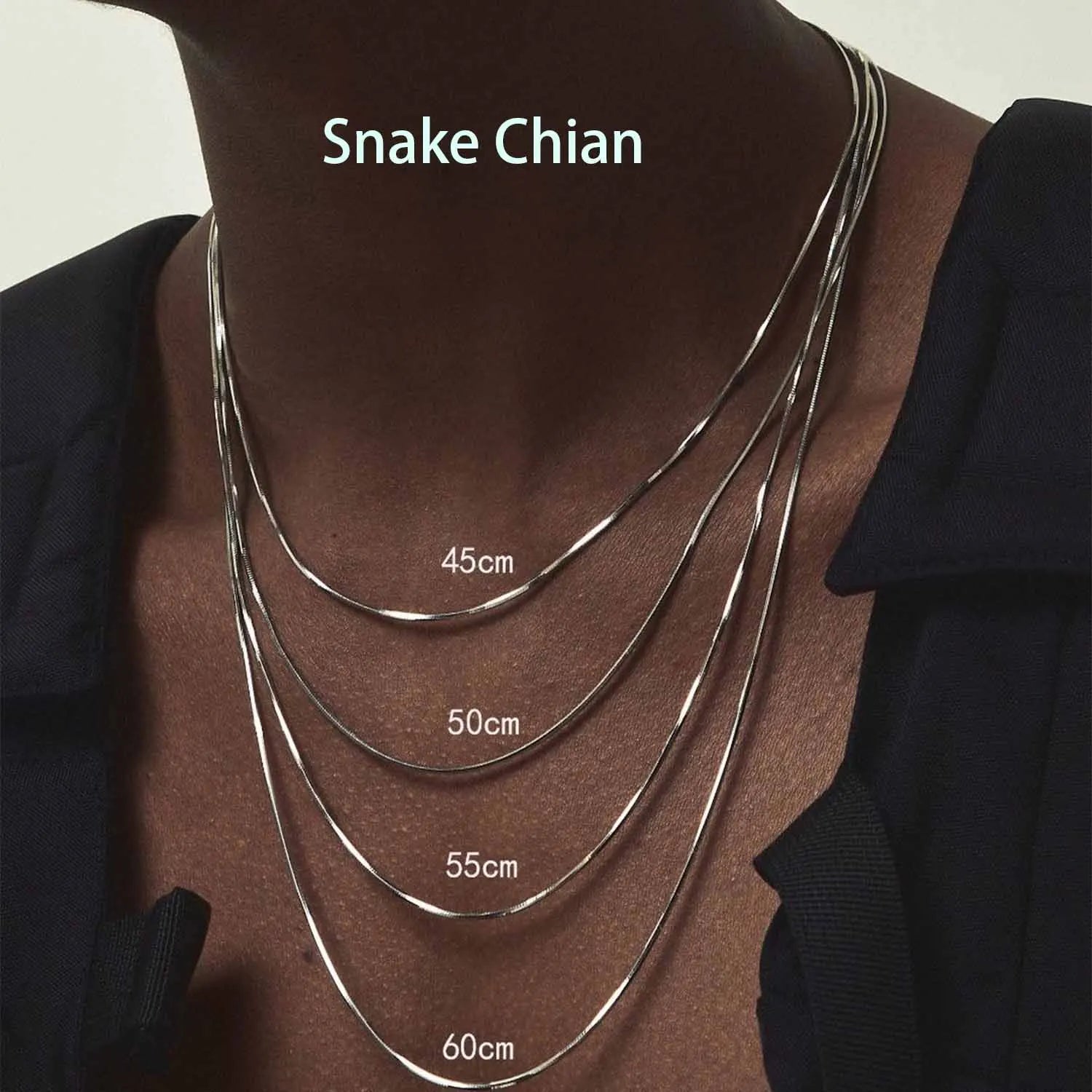 Rinntin Vintage 925 Sterling Silver Link Necklace Fashion Women Men Dainty Neck Chain Hip Hop Rhodium Neck Jewelry Gift SC21