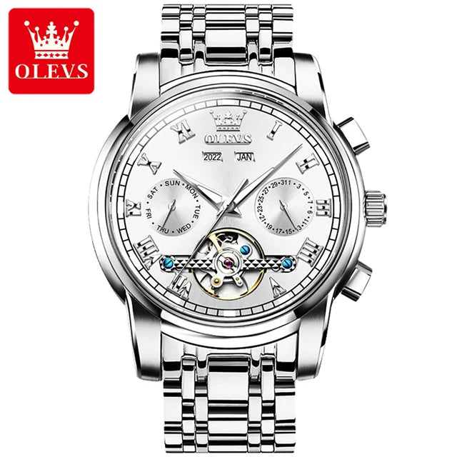 100% Original OLEVS Automatic Mechanical Couple Wrist Watches for Men and Women Waterproof Watches His or Hers Lover's Watch Set