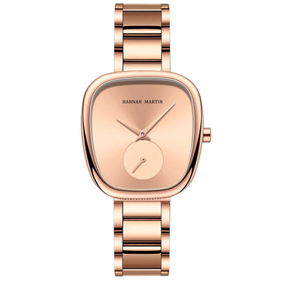 Wine Barrel Rose Gold Minimalist Oval Quartz Watch