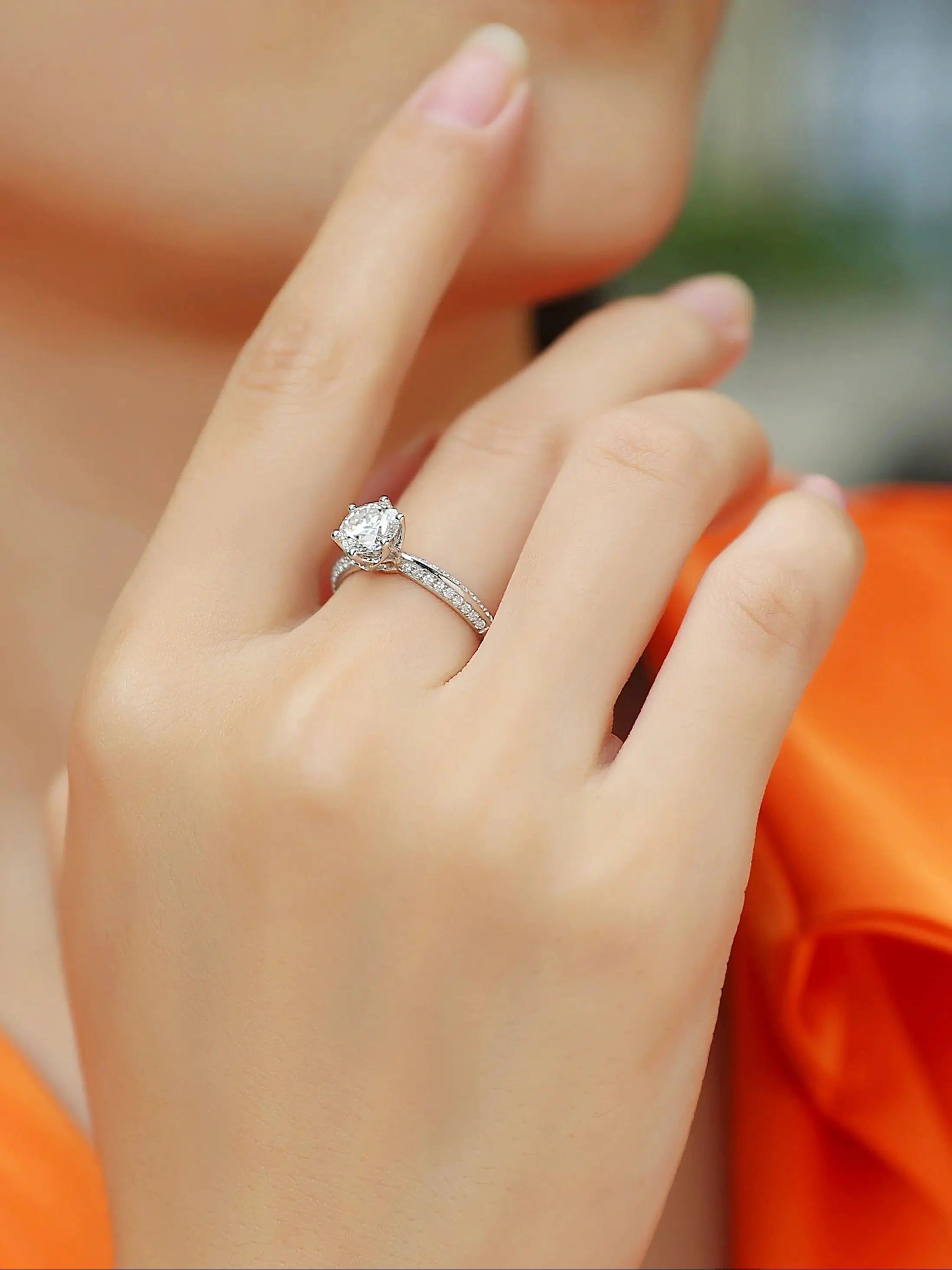 1pc 1ct 2ct 3ct Moissanite Ring 925 Sterling Silver 18K Gold Plated Elegant Gift Jewelry for Women Comes with GRA Certificate