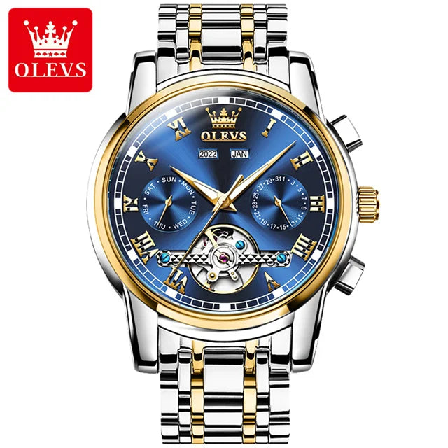 100% Original OLEVS Automatic Mechanical Couple Wrist Watches for Men and Women Waterproof Watches His or Hers Lover's Watch Set