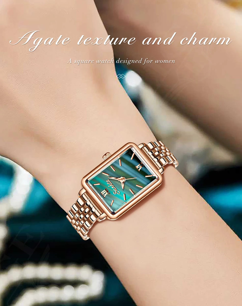 SUNKTA Fashion Ladies Watch Elegant Dress Womens Wristwatches Ceramic Bracelet Watches for Women Waterproof Clock Reloj Mujer