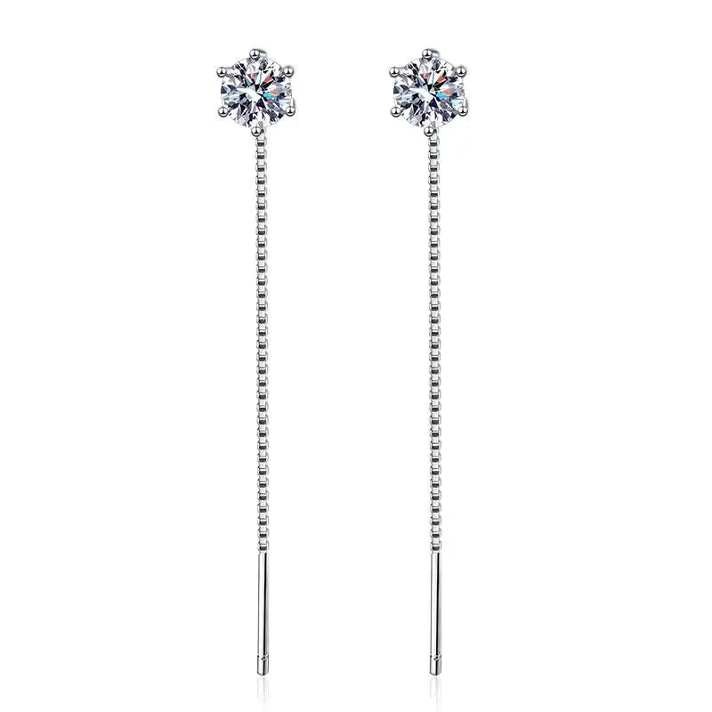 Ten Carats Moissanite Drop Earrings for Women, Elegant Hexagon Cut Dangle Jewelry, Luxury Gift for Anniversary and Parties