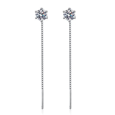 Hexagon Cut Moissanite Drop Earrings (10 Carat)